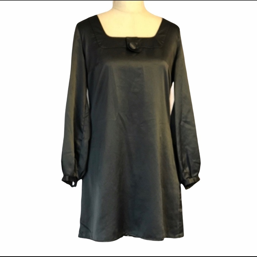 Mixit Gray Shiny Long Sleeve Dress